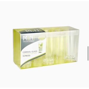 20 MINI PLASTIC CORDIAL GLASSES